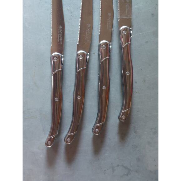 Jean Dubost Laguiole Steak Knives, Set of 4, Stainless Steel No Box - Picture 2 of 4